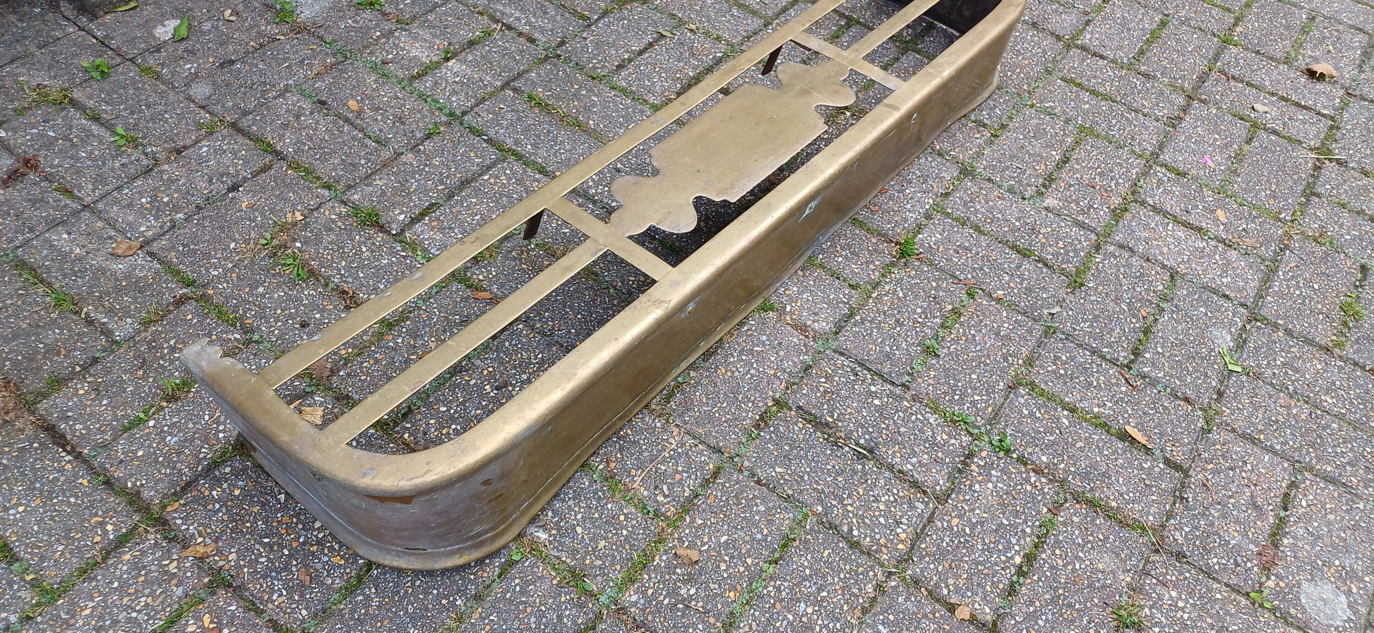 Vintage Victorian Shelf Platform Brass Decorative Fender Fireplace Guard