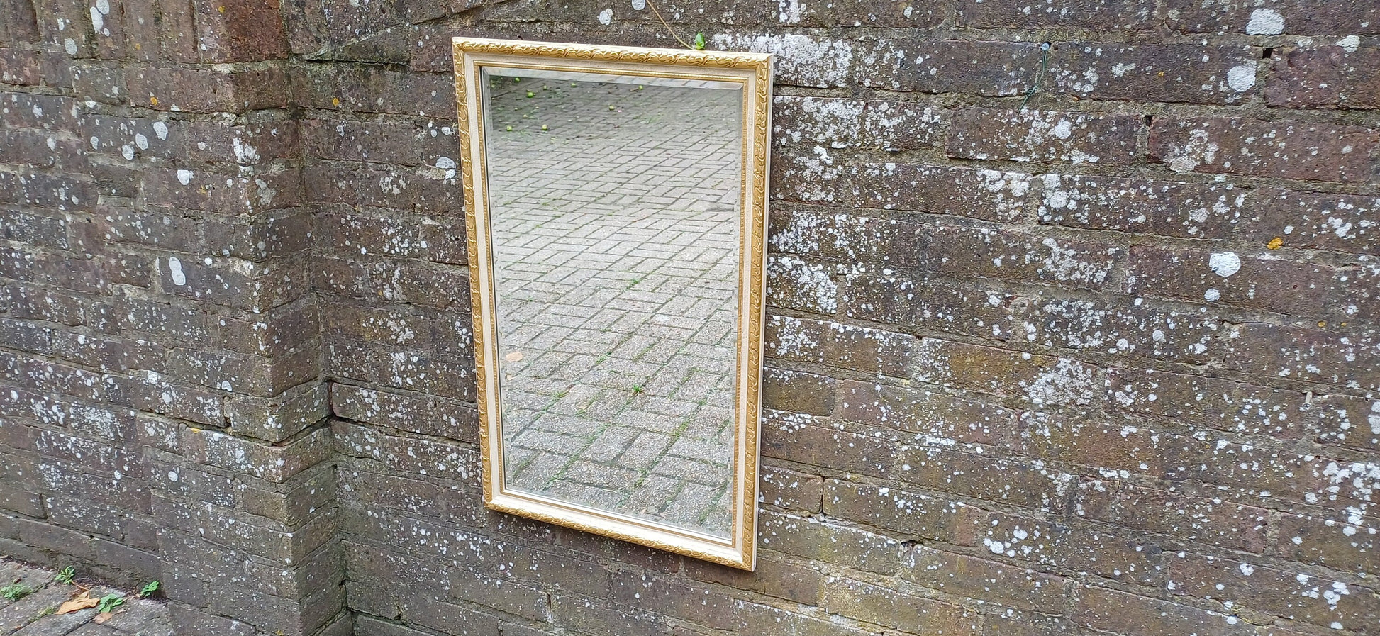 Beautiful Large Vintage Gold and Cream Decorative Wall Mirror 75 x 47 cm