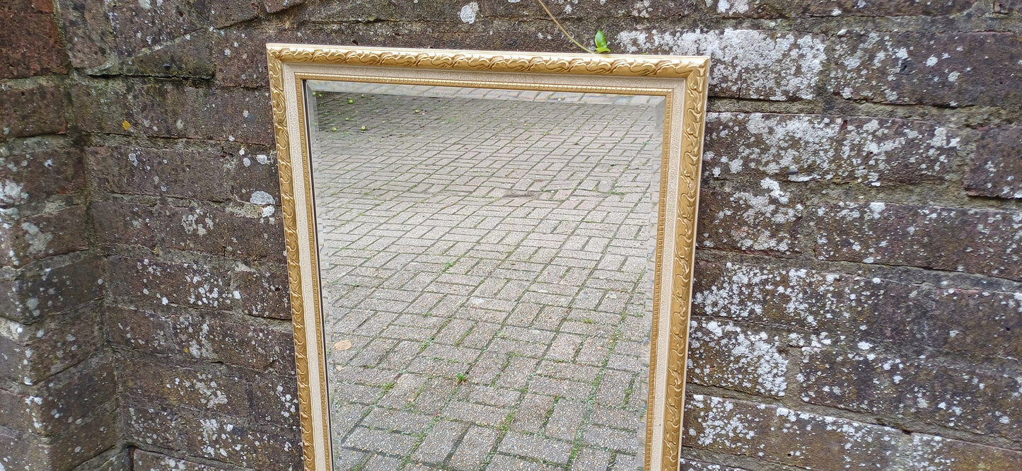 Beautiful Large Vintage Gold and Cream Decorative Wall Mirror 75 x 47 cm