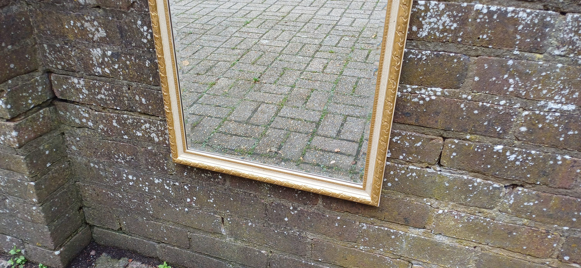 Beautiful Large Vintage Gold and Cream Decorative Wall Mirror 75 x 47 cm
