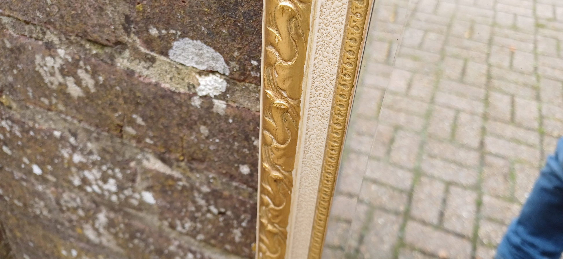 Beautiful Large Vintage Gold and Cream Decorative Wall Mirror 75 x 47 cm