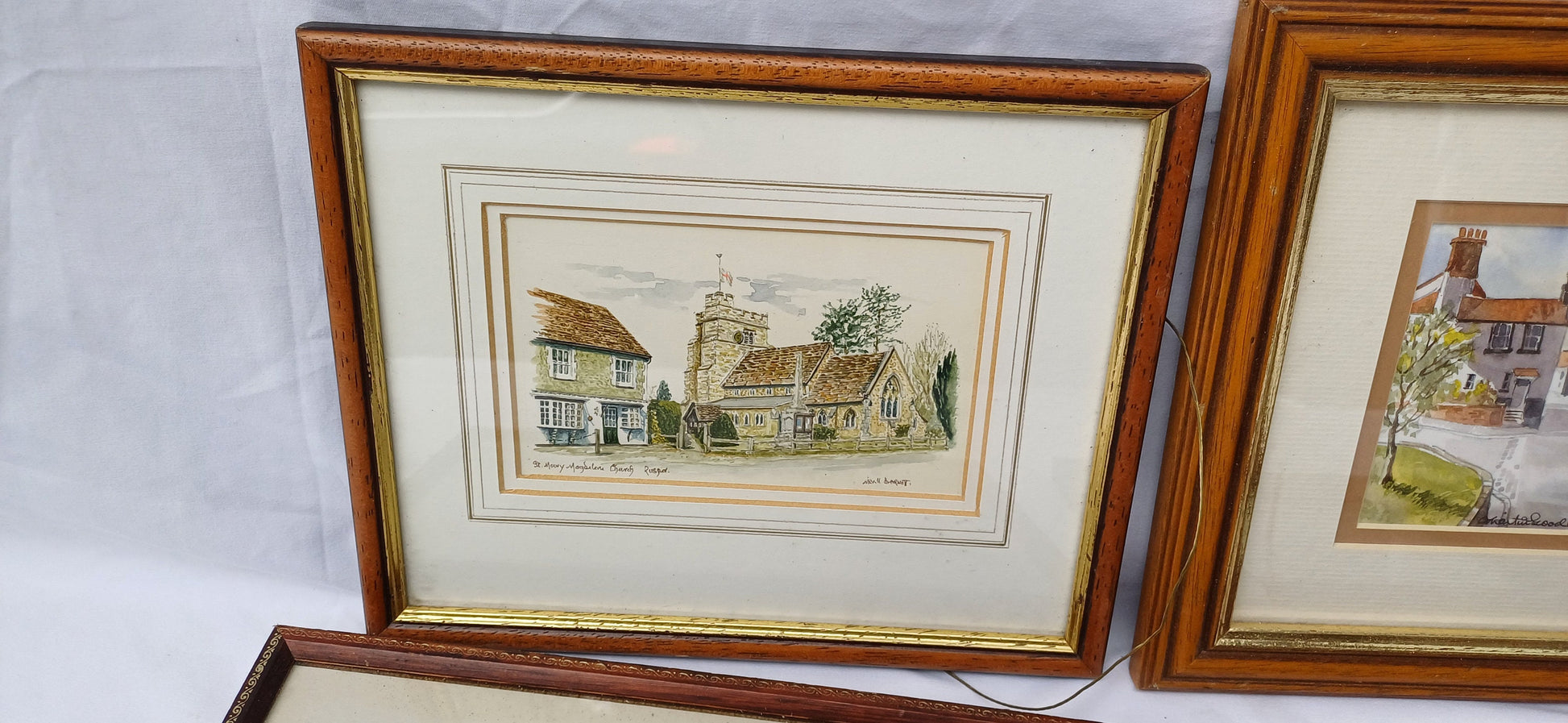 Collection of Vintage Pictures Picture Frames Framing Glazed with Boarded Backings Frame Artist Project. Watercolours. Photo Photograph.