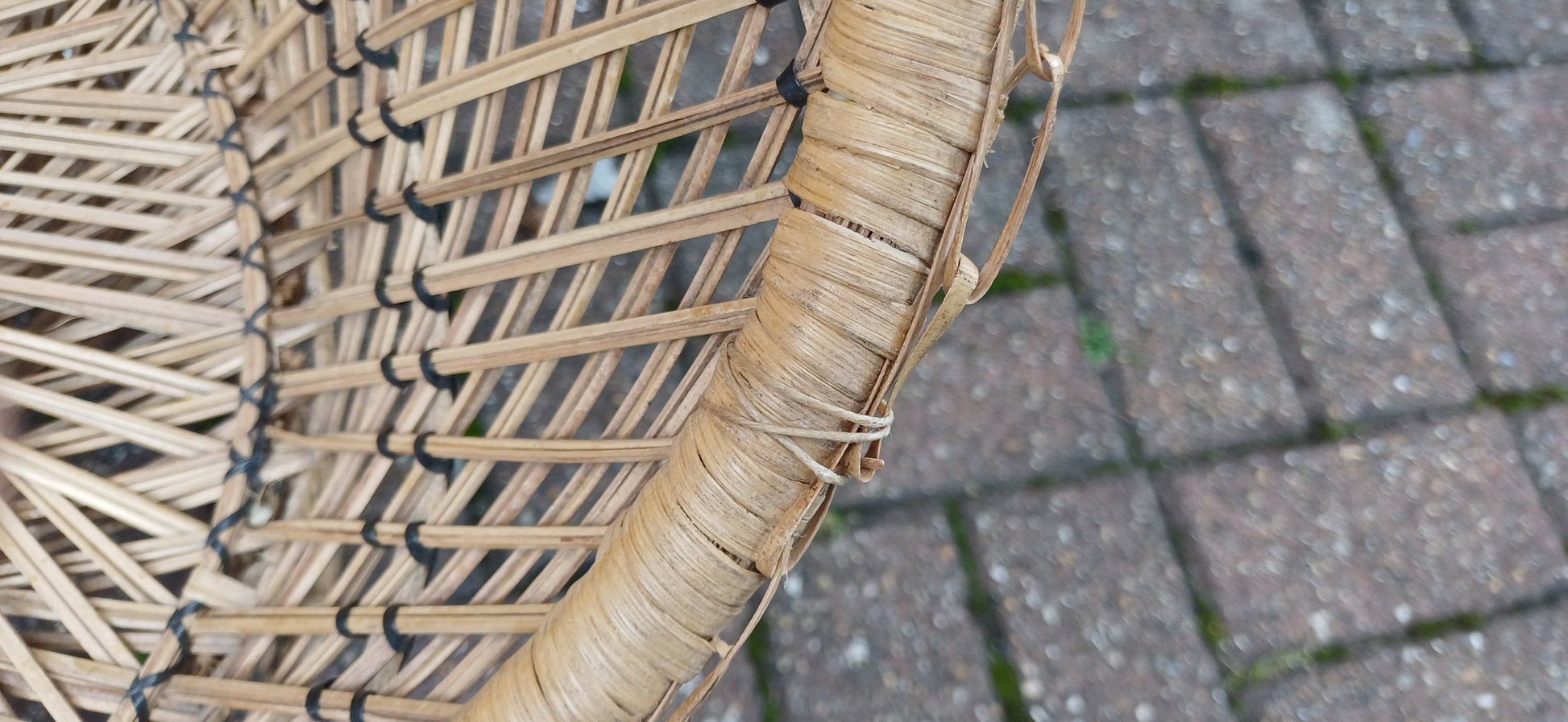 Superb Vintage Indian Childs Tub Chair Wicker Rattan Bamboo Cane.