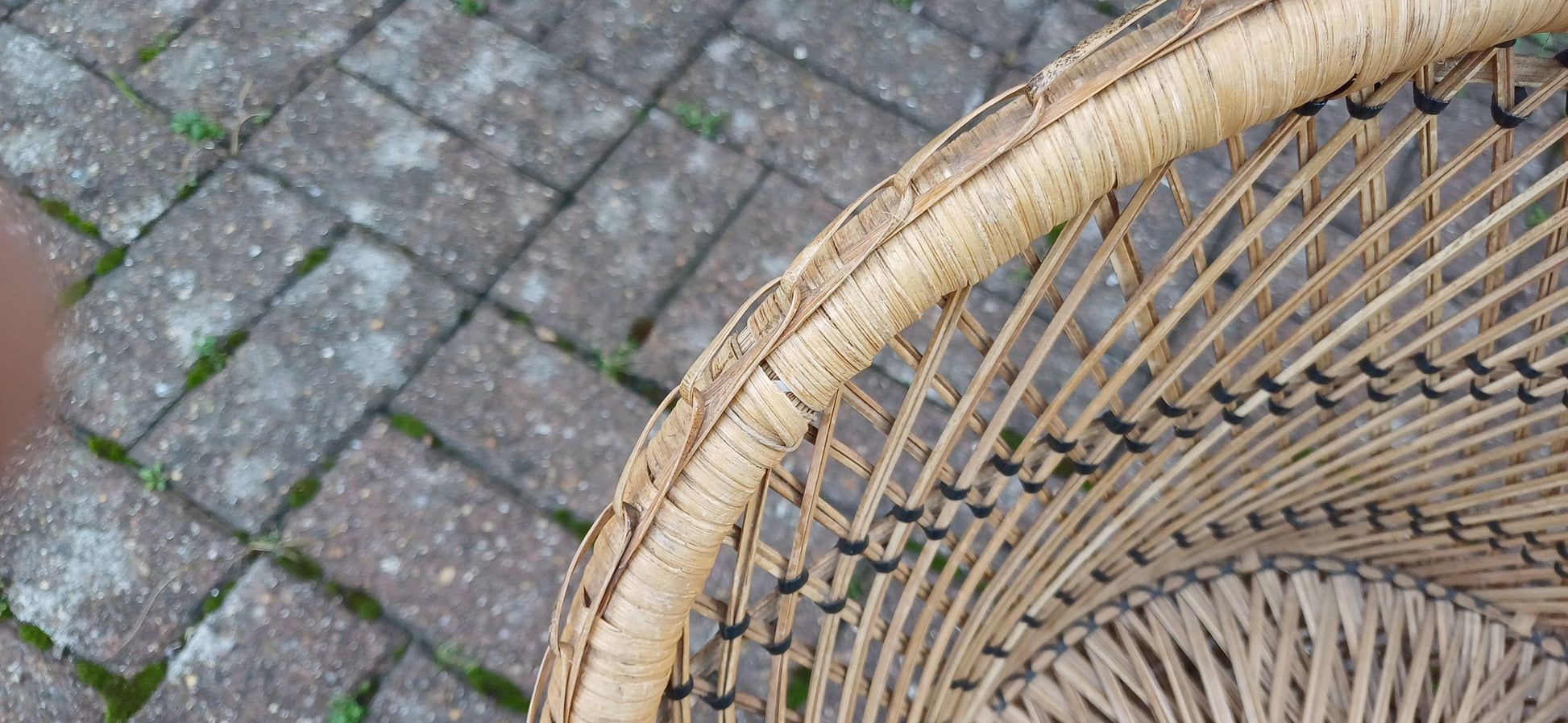 Superb Vintage Indian Childs Tub Chair Wicker Rattan Bamboo Cane.