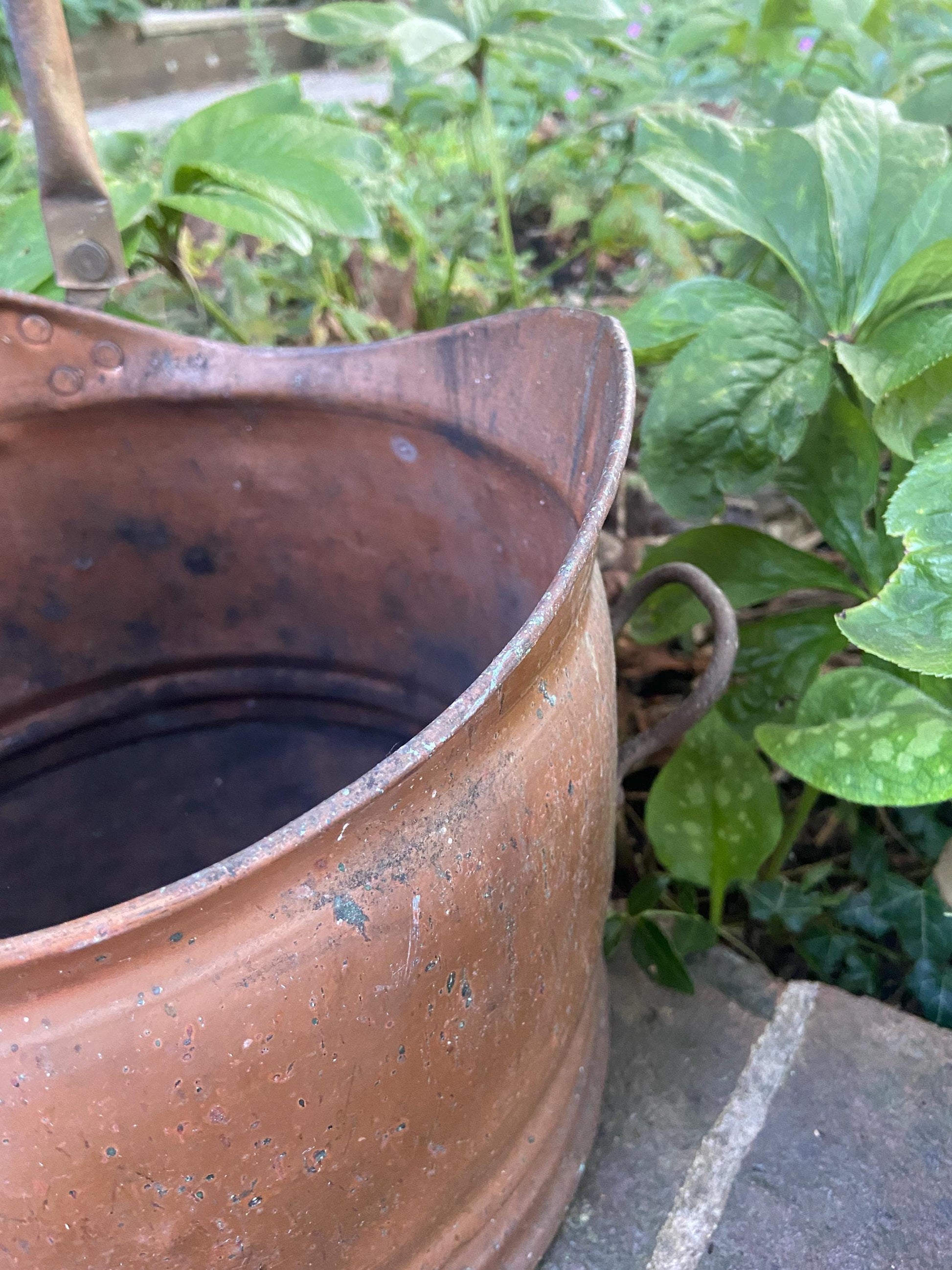 Vintage copper bucket, copper coal bucket - mid 20th century - great item, plant pot, planter, metal bucket, copper bucket, bronze bucket