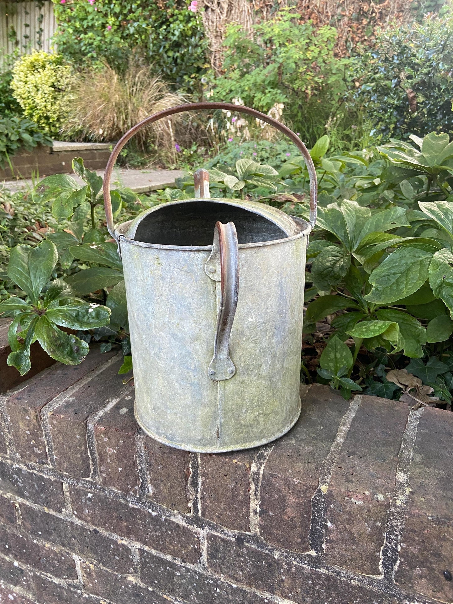 Vintage gardening watering can - vintage water can, vintage gardenware, antique watering can, 2 gallons, early 1900s