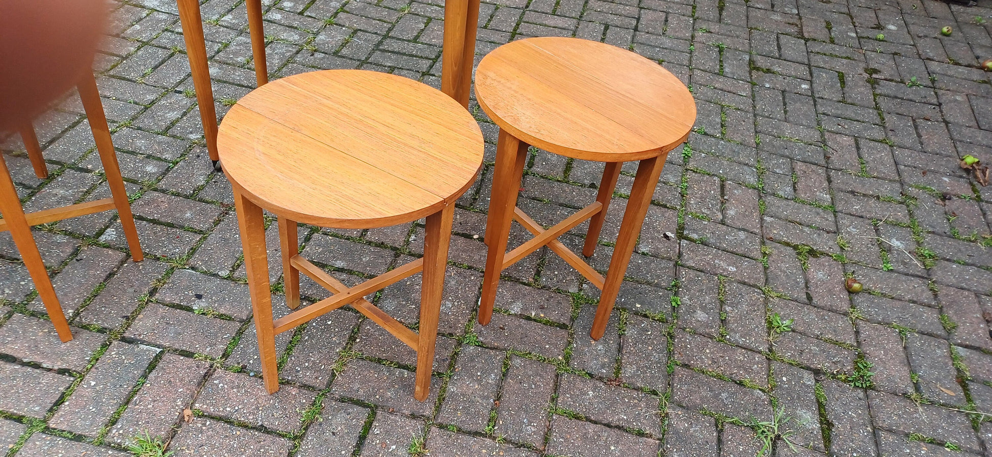 Iconic Danish Teak Vintage Retro Poul Hundevad Coffee Table on Castors Bedside Side Occasional. Nest with Four Auxiliary Folding Tables.