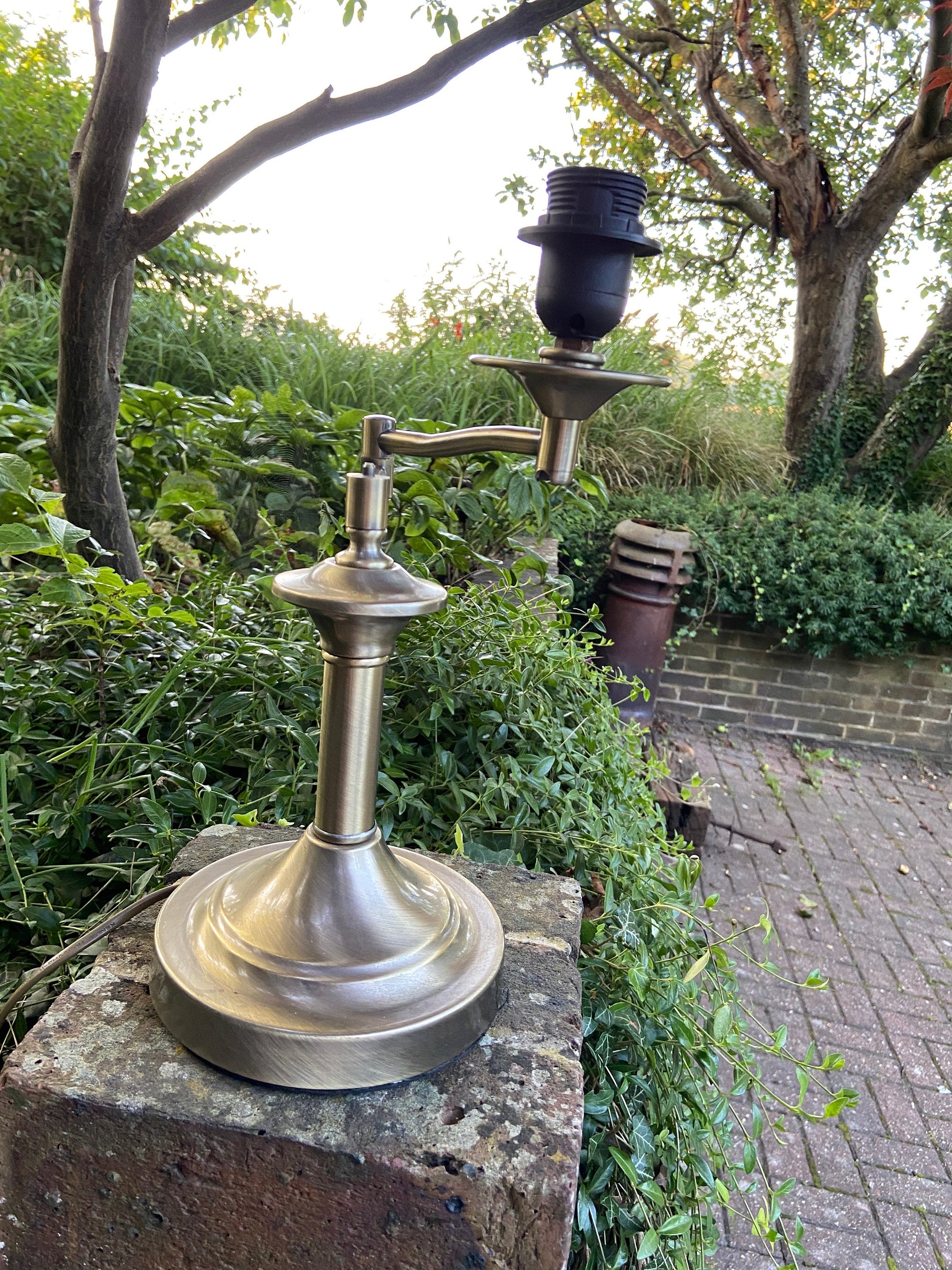 Vintage swing office table lamp, swing functionality, antique brass finish; working lamp; desk lamp, dressing table lamp, corner lamp