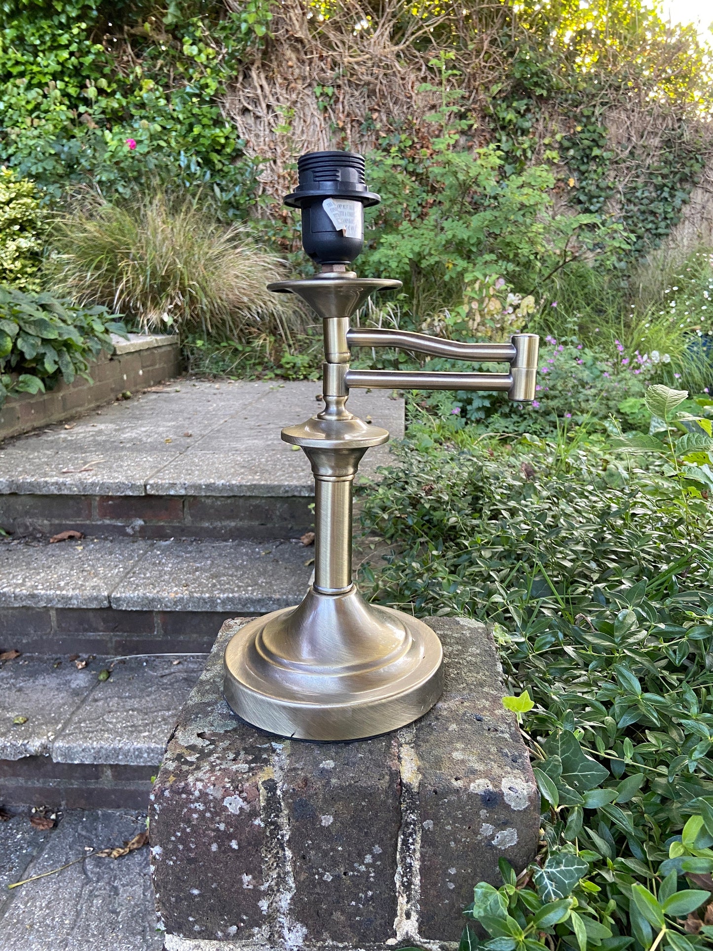 Vintage swing office table lamp, swing functionality, antique brass finish; working lamp; desk lamp, dressing table lamp, corner lamp