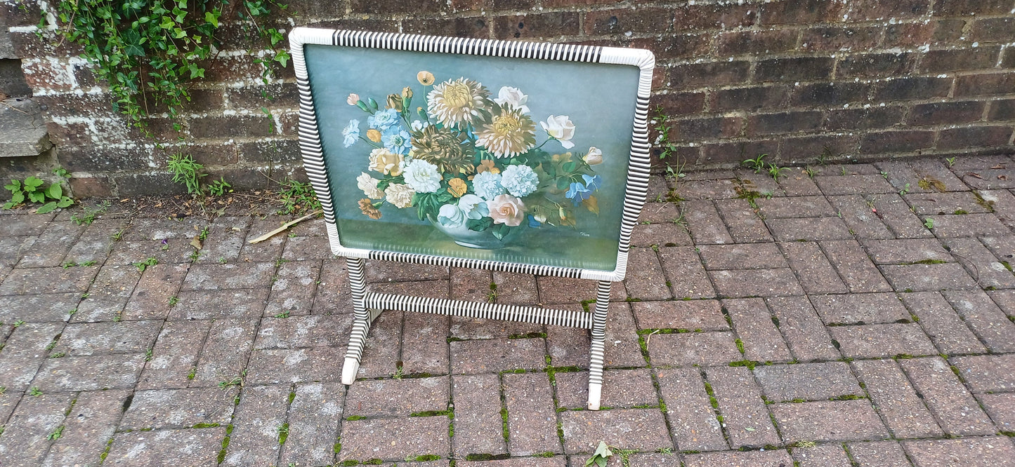 Quirky Retro Coffee Table Fire Screen Still Life Black and White Woven Plastic Decoration Wilf Walker.