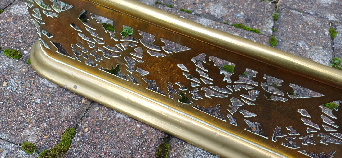 Superb Vintage Victorian Brass Fireplace Fender Guard in Excellent Condition