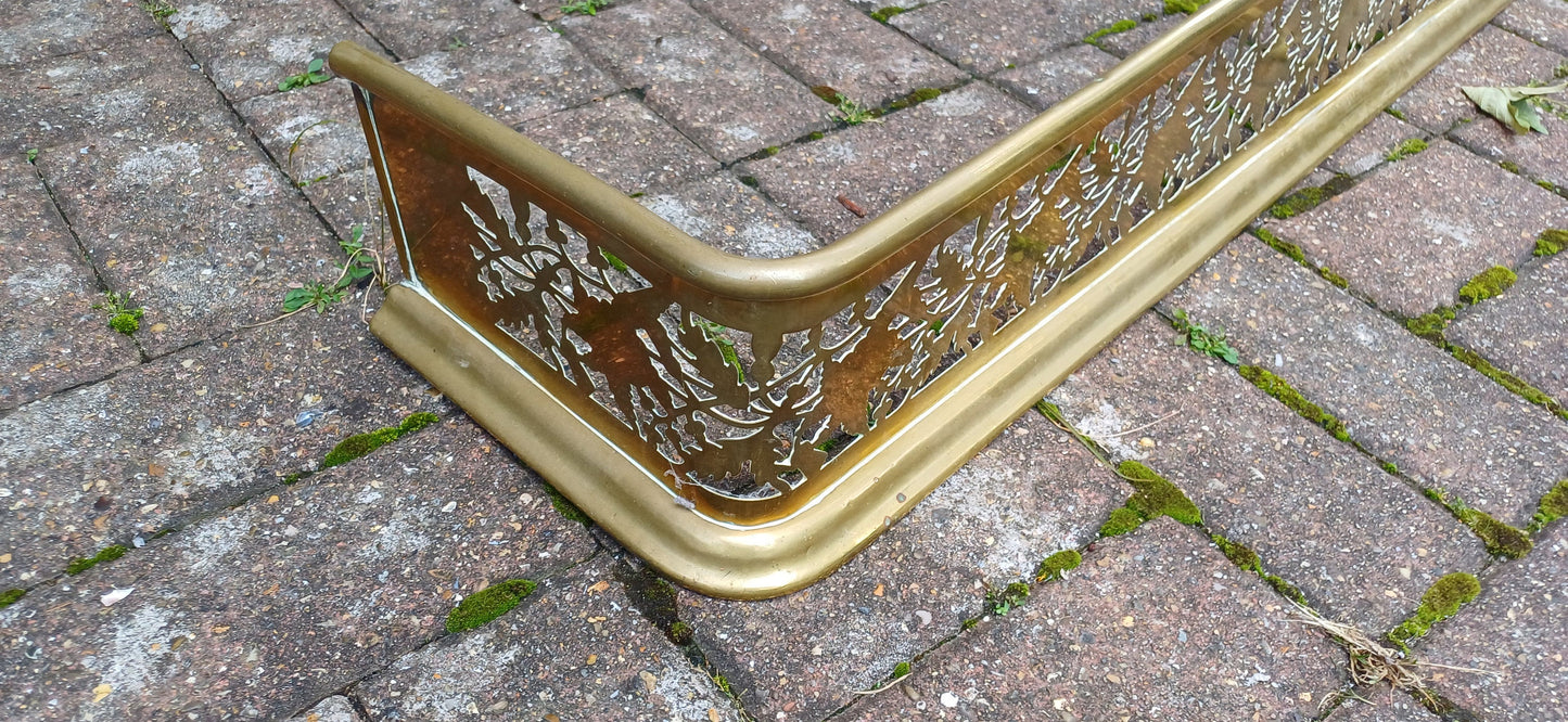 Superb Vintage Victorian Brass Fireplace Fender Guard in Excellent Condition