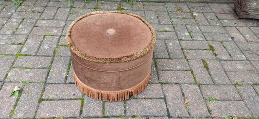 Classic 70s 9r 80s Brown Dralon Velvet Pouffe Cushion Stool Sherbourne