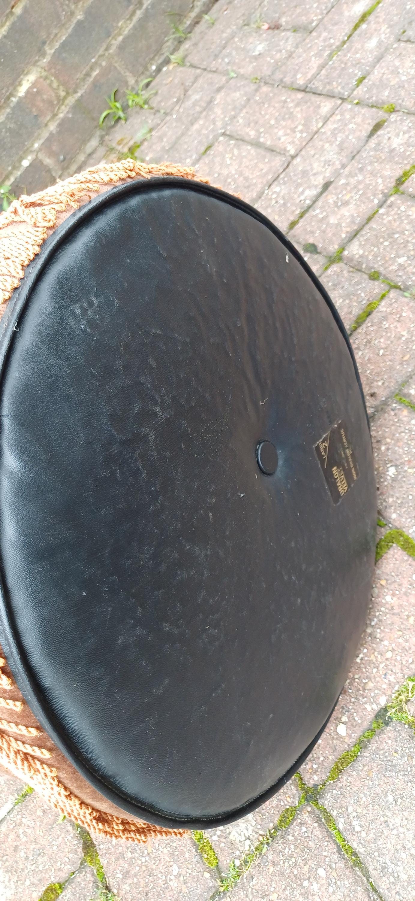 Classic 70s 9r 80s Brown Dralon Velvet Pouffe Cushion Stool Sherbourne