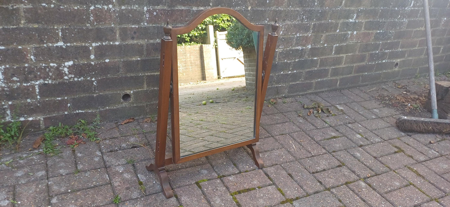 Large Early 20th Century Vintage Mahogany Swing Dressing Table Mirror.