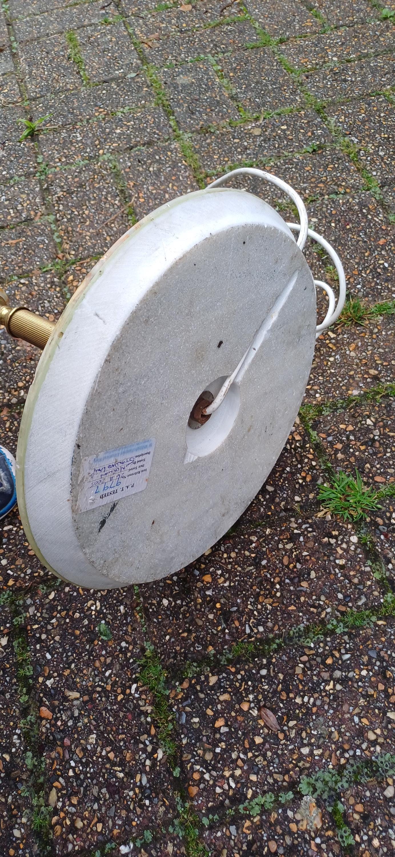 Kitsch Vintage 60s or 70s Retro Marble and Brass Standard Lamp Working.