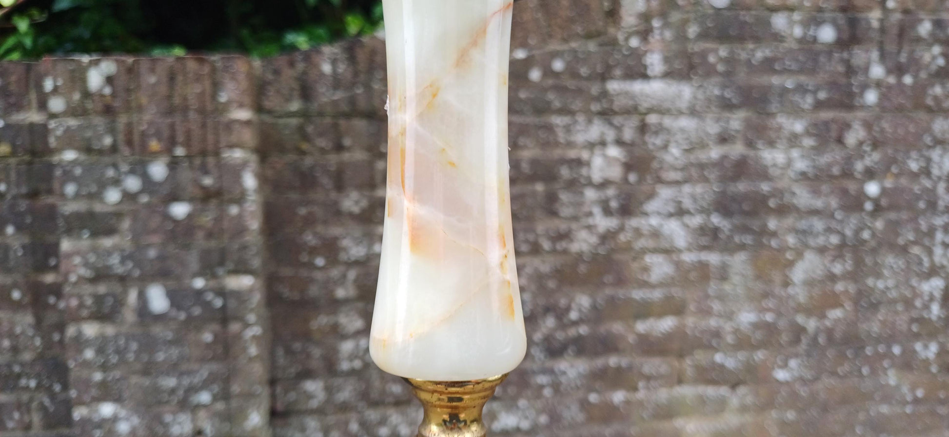 Kitsch Vintage 60s or 70s Retro Marble and Brass Standard Lamp Working.