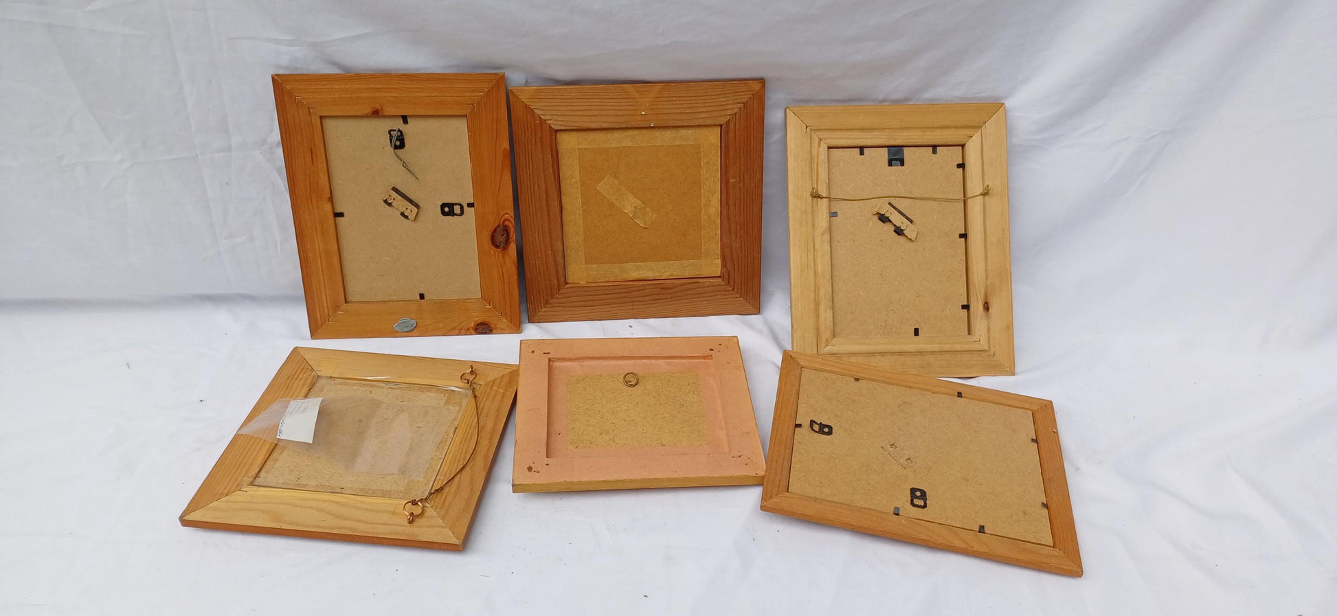 Collection of 6 Pine etc Vintage Pictures Picture Frames Framing Glazed with Boarded Backings Frame Photograph Artist Upcycling Project.