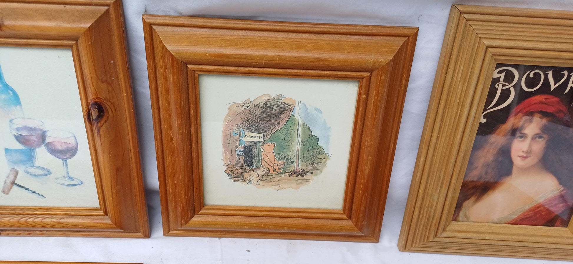 Collection of 6 Pine etc Vintage Pictures Picture Frames Framing Glazed with Boarded Backings Frame Photograph Artist Upcycling Project.