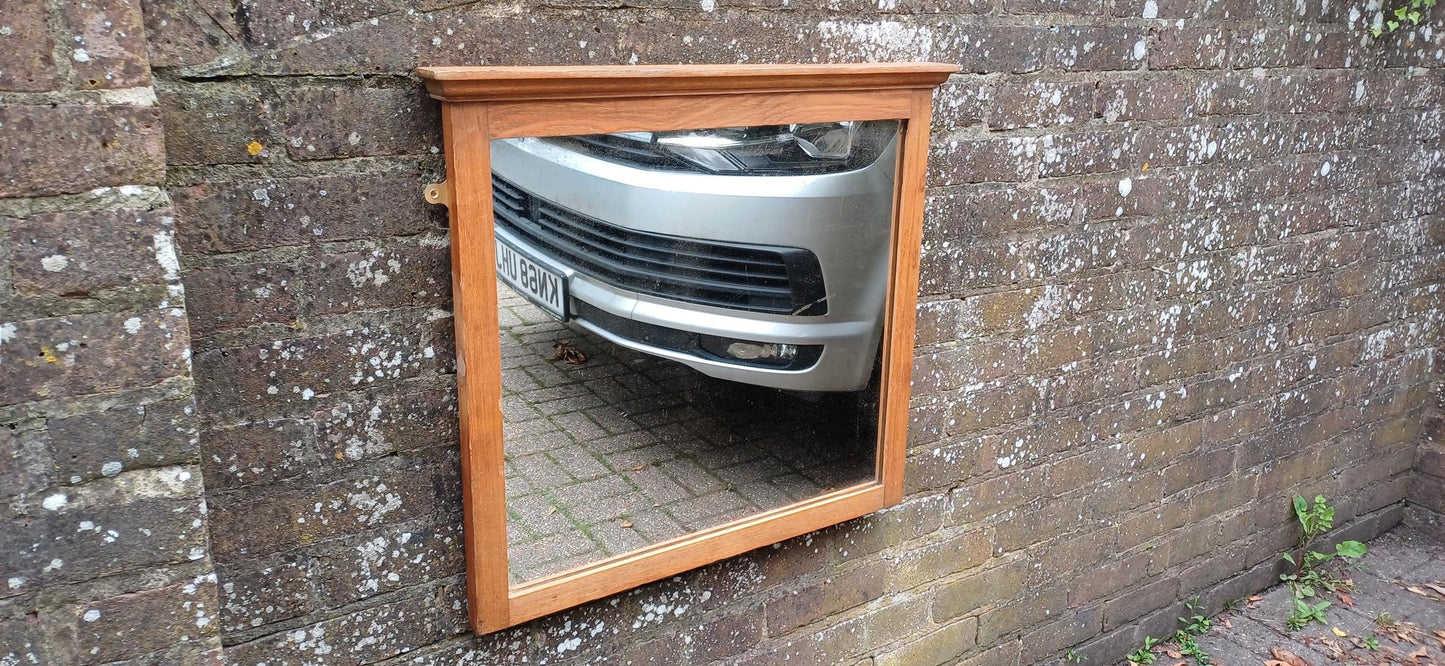 Quality Large Vintage Stripped Ash Wall Mirror