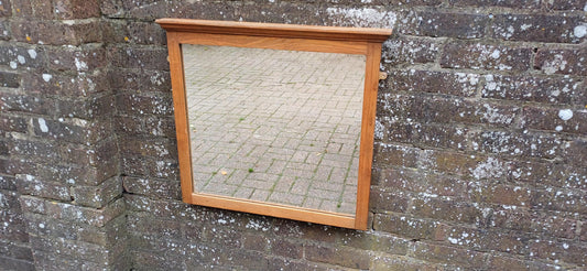 Quality Large Vintage Stripped Ash Wall Mirror