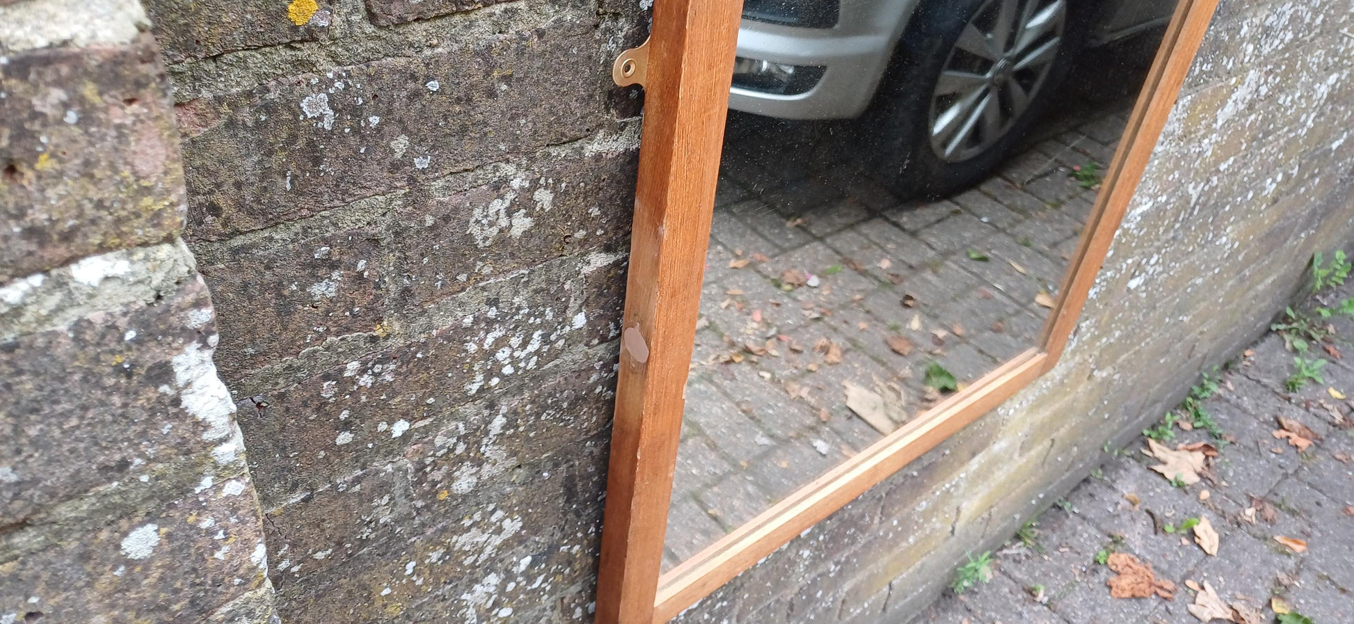 Quality Large Vintage Stripped Ash Wall Mirror