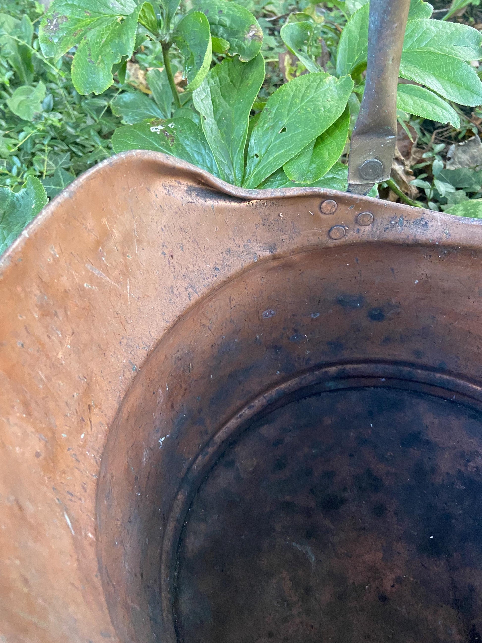 Vintage copper bucket, copper coal bucket - mid 20th century - great item, plant pot, planter, metal bucket, copper bucket, bronze bucket