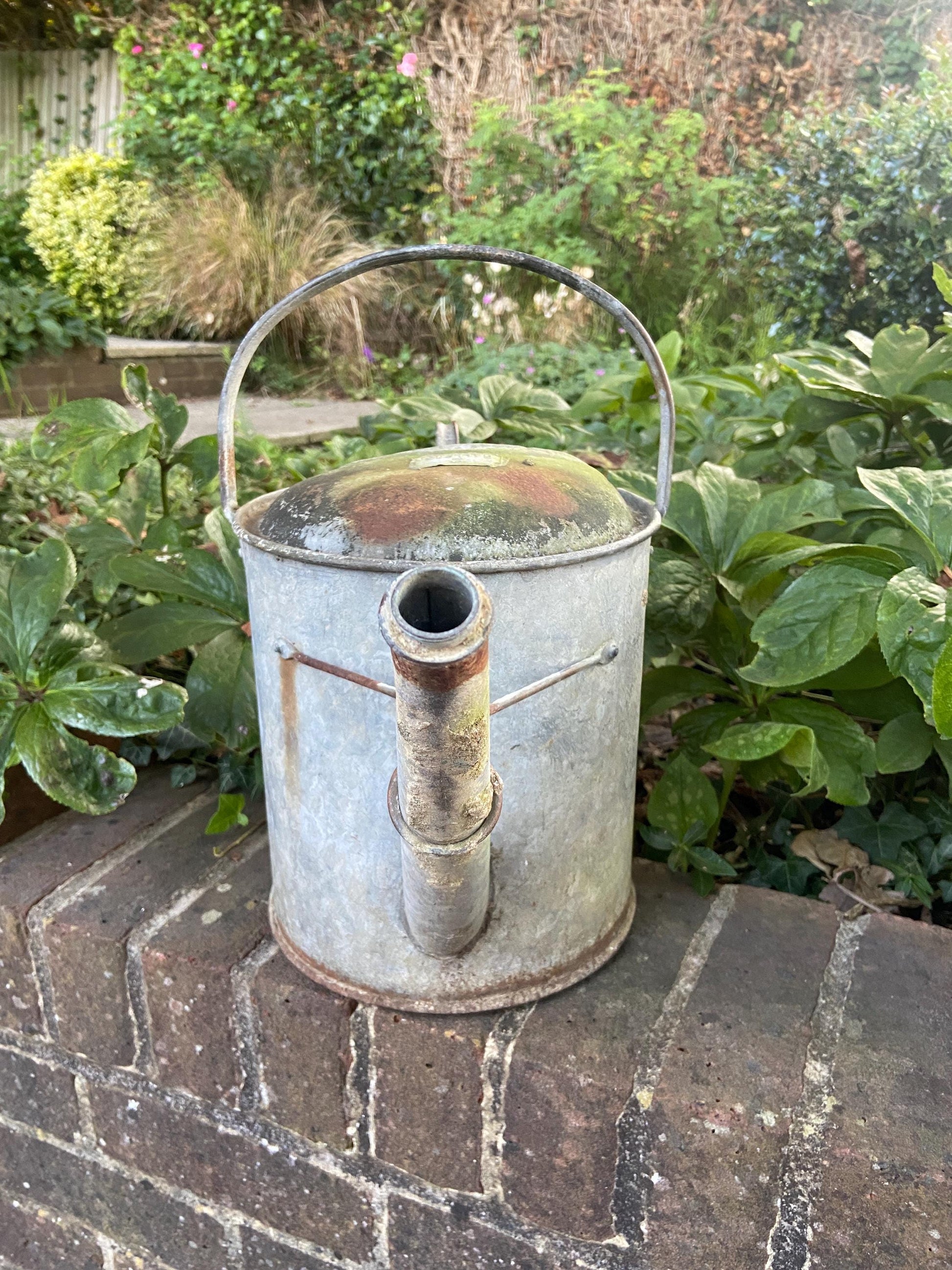 Vintage gardening watering can - vintage water can, vintage gardenware, antique watering can, 2 gallons, early 1900s