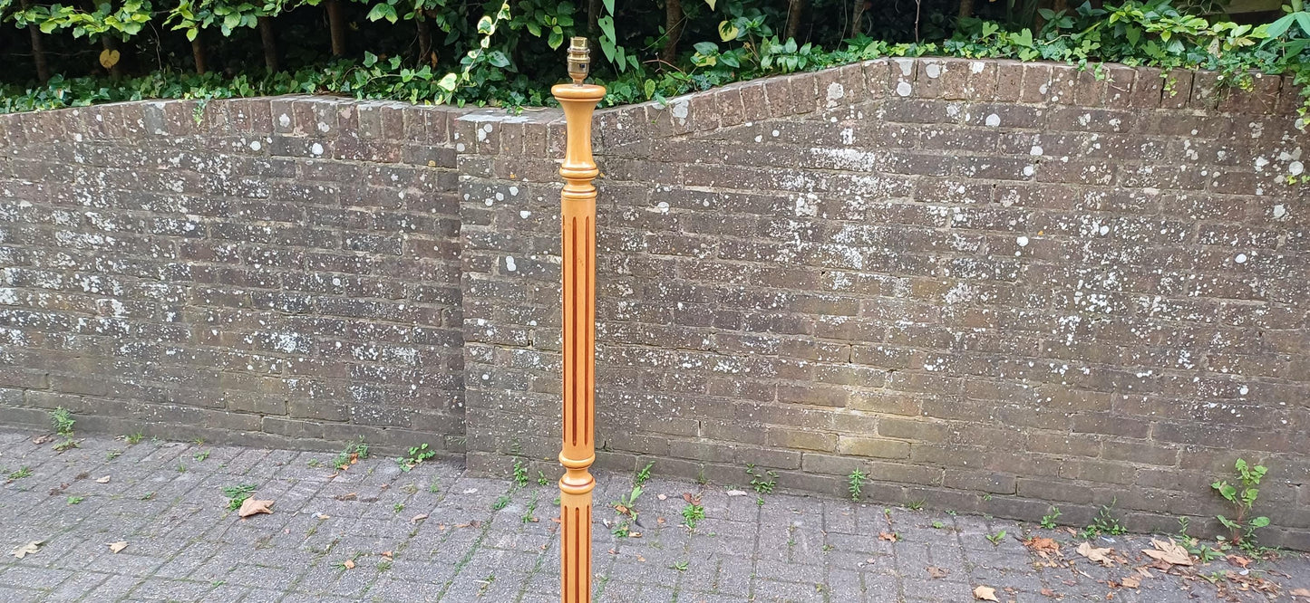 Modern Top Quality Vintage Style Beech Standard Lamp and Genuine Vintage Lampshade in Working Order. Free Hand Delivery England & Wales