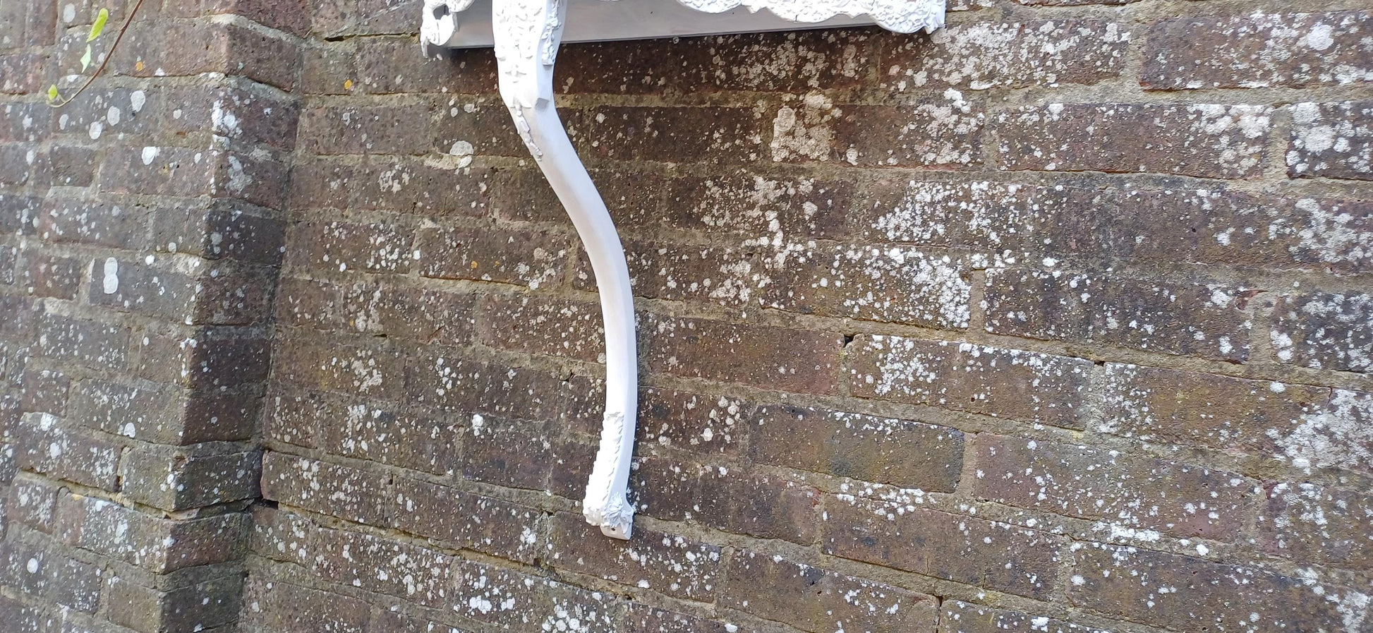 Imposing Genuine Vintage Retro 60s Wall Bracket Shelf Highly Decorative Painted White in Farrow and Ball