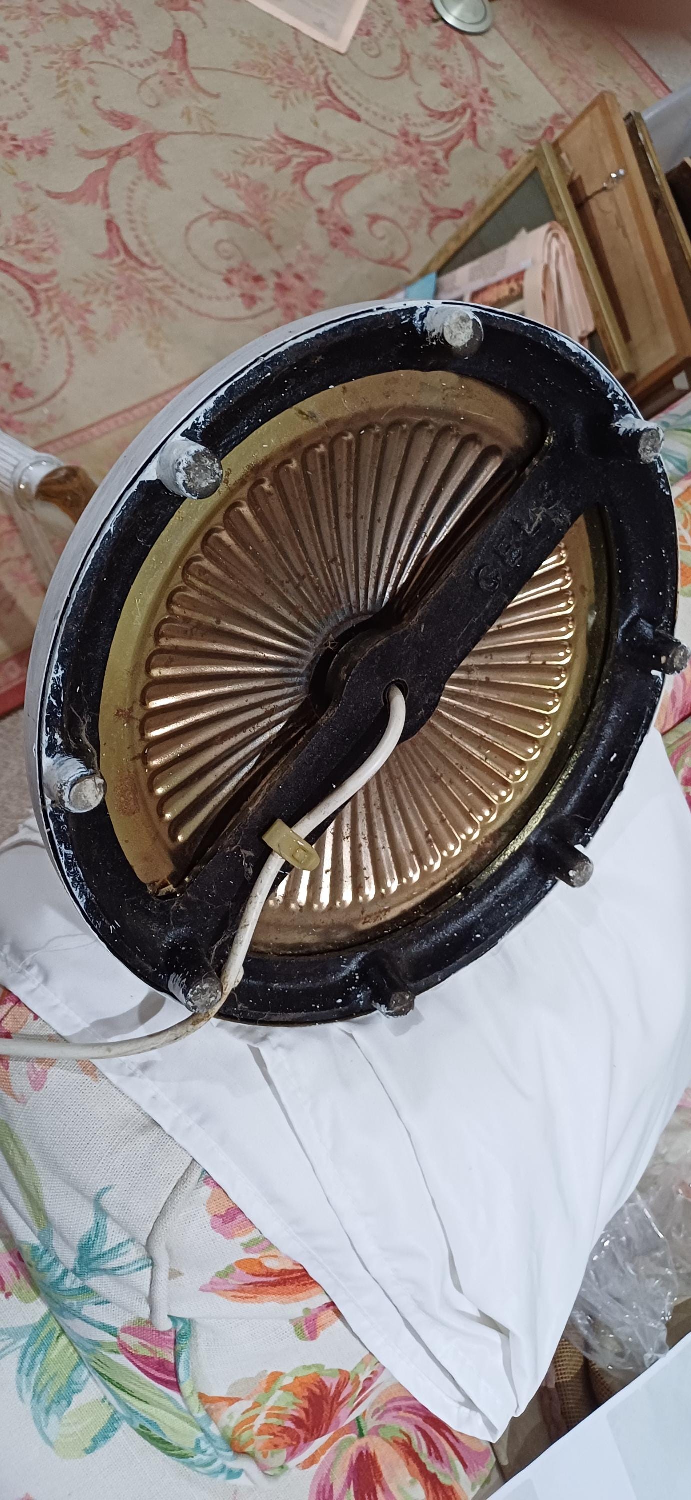 Quirky and Unique Vintage Retro Onyx and Painted Shabby Chic Standard Lamp in Working Order. Upcycled.