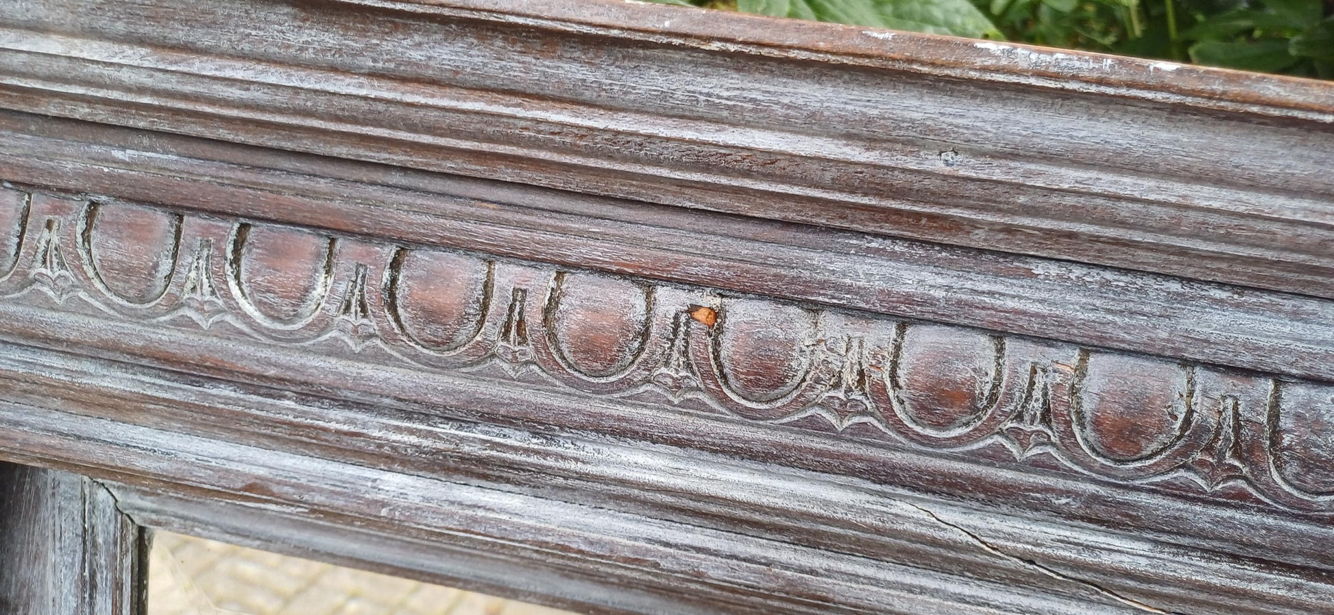 Beautifully Upcycled Massive French Carved Over Mantel Mantle Mirror Light Grey Blue