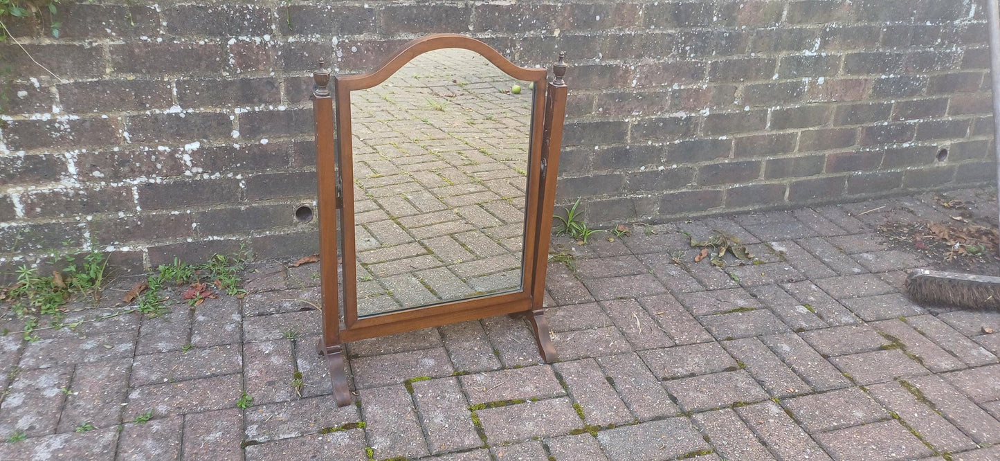 Large Early 20th Century Vintage Mahogany Swing Dressing Table Mirror.