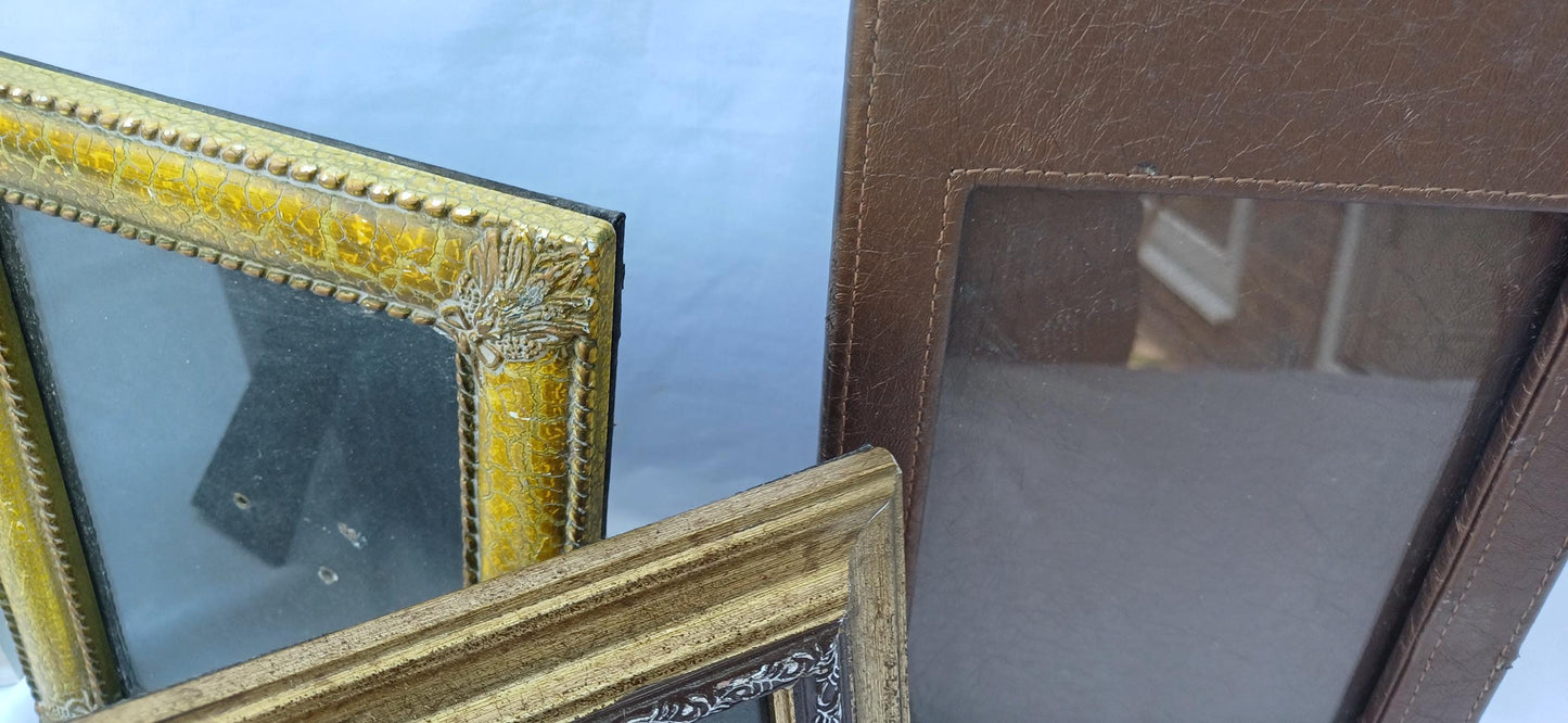 Collection of 6 Vintage Style Pictures Picture Frames Framing Glazed with Boarded Backings Frame Photo Photograph Artist Upcycling Project.