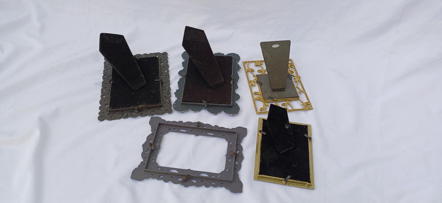 Collection of Ornate Vintage Pictures Picture Frames Freestanding Framing Glazed Frame Photo Photograph Funky and Kitsch