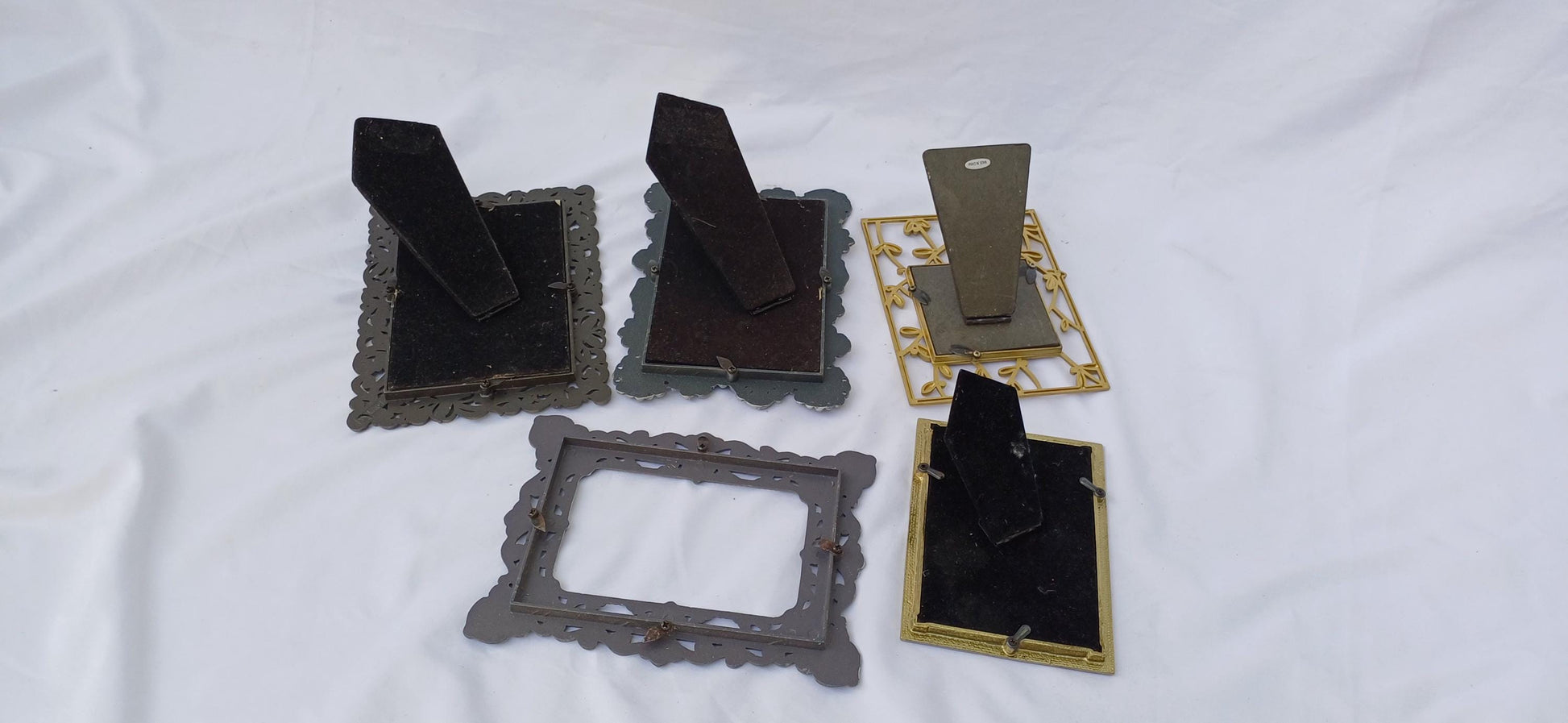 Collection of Ornate Vintage Pictures Picture Frames Freestanding Framing Glazed Frame Photo Photograph Funky and Kitsch