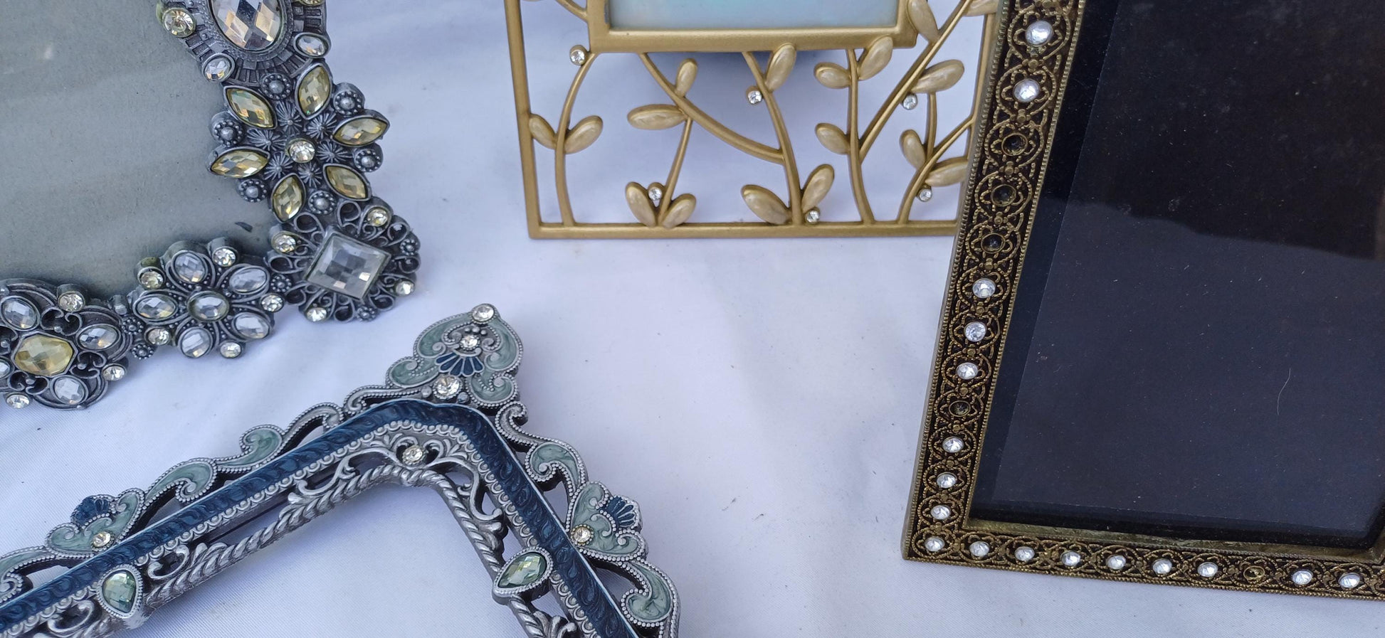 Collection of Ornate Vintage Pictures Picture Frames Freestanding Framing Glazed Frame Photo Photograph Funky and Kitsch