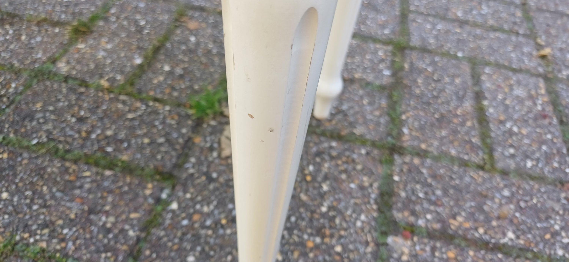 Vintage Retro Newly Upholstered Stool Painted White Wooden Legs Sherbourne.