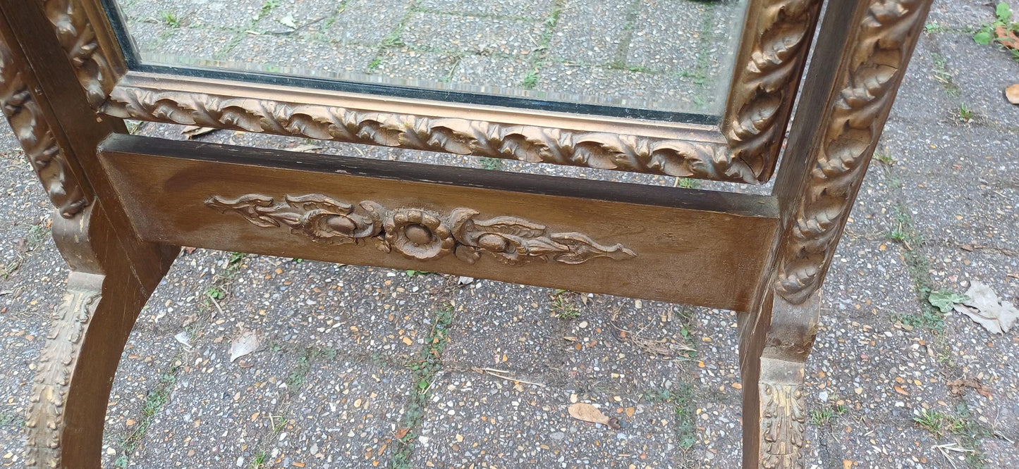 Vintage Mid-Century Gold Gilt Freestanding Cheval Full Length Mirror