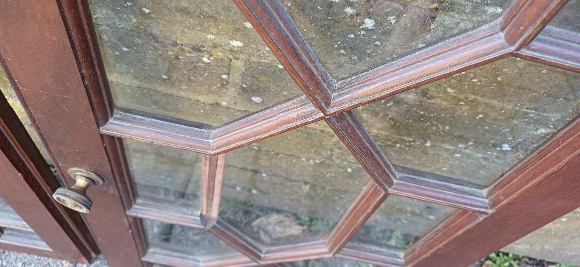 Pair of Late Victorian Astral Glazed Mahogany Doors Window Decoration or Project.
