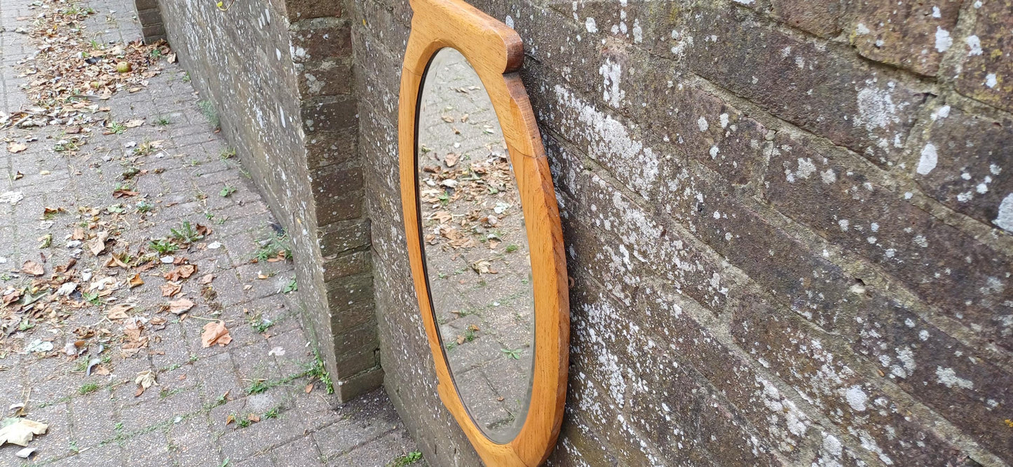 Charming Vintage Wall Large Vintage Golden Oak Wall Mirror Bevelled Glass VGC