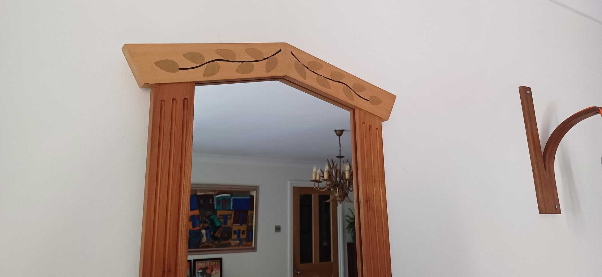 Vintage Style Quality Modern Inlaid Decorative Mirror Hardwood Shrubs and Leaves Garden Gardening.