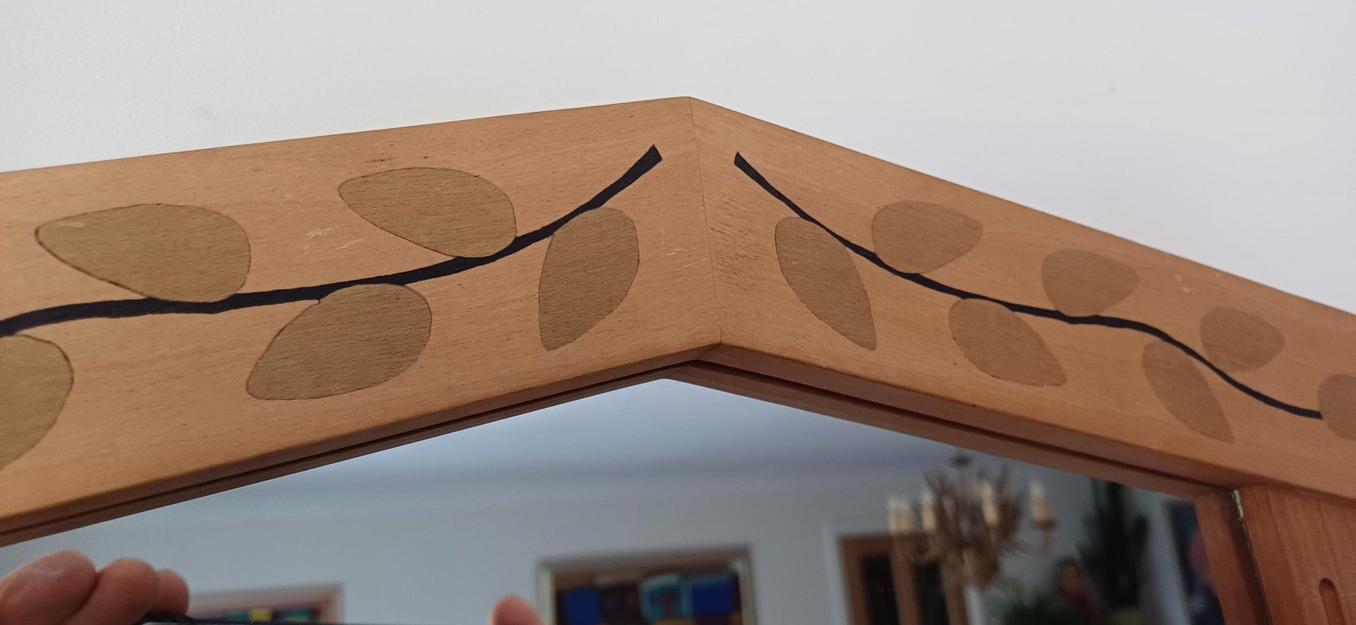 Vintage Style Quality Modern Inlaid Decorative Mirror Hardwood Shrubs and Leaves Garden Gardening.