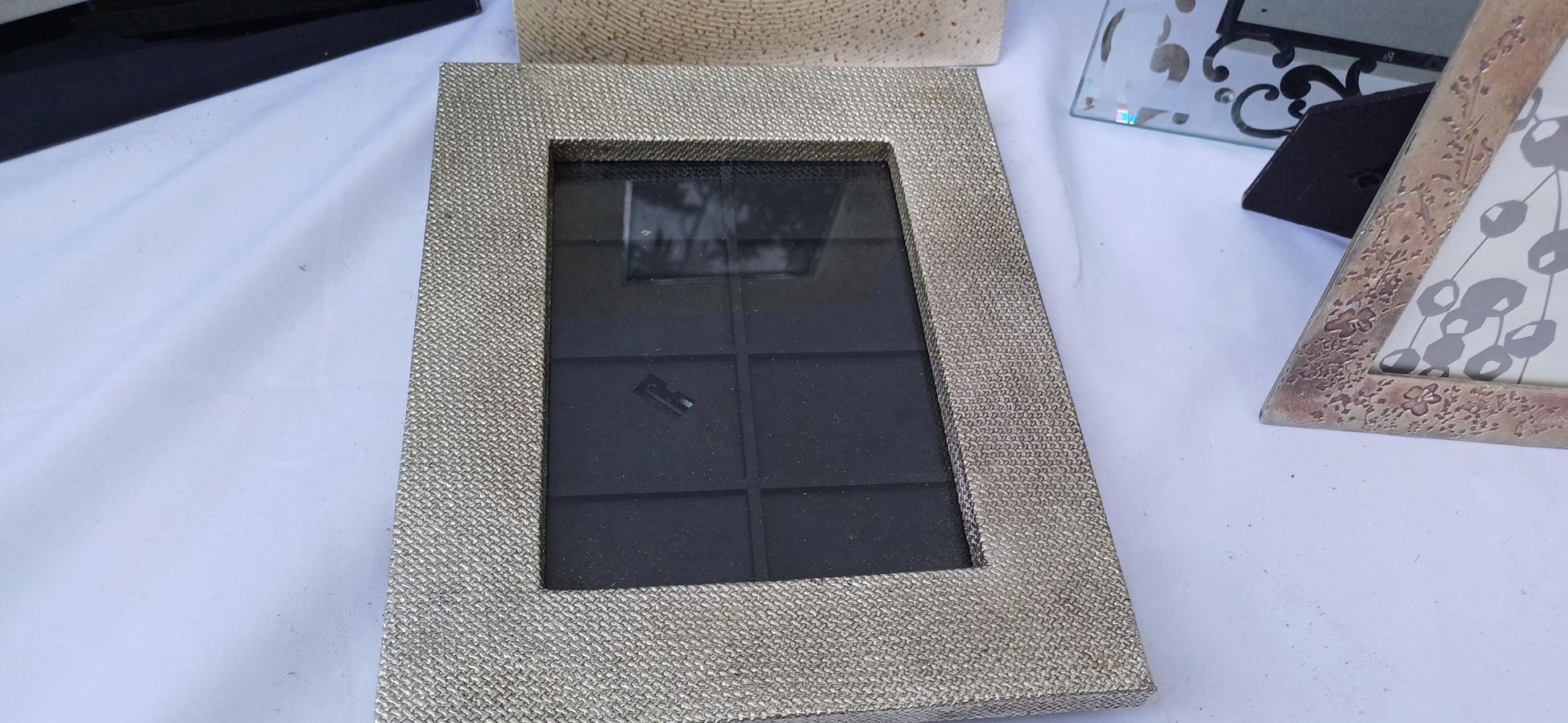Collection of Metal and Glass Pictures Picture Frames Freestanding Framing Glazed Frame Photo Photograph Funky and Kitsch