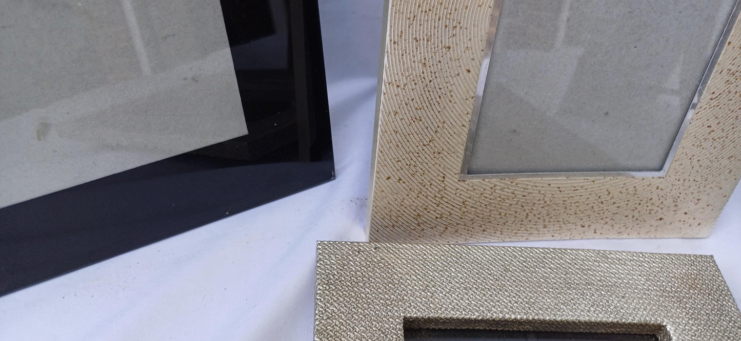 Collection of Metal and Glass Pictures Picture Frames Freestanding Framing Glazed Frame Photo Photograph Funky and Kitsch