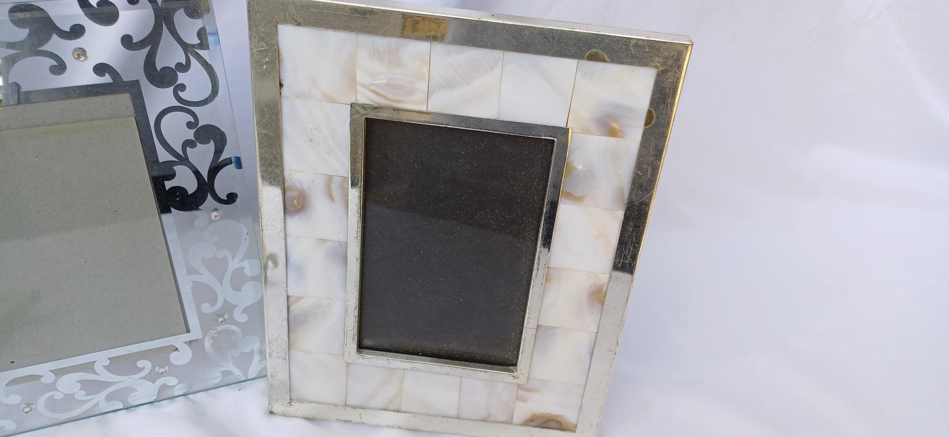 Collection of Metal and Glass Pictures Picture Frames Freestanding Framing Glazed Frame Photo Photograph Funky and Kitsch
