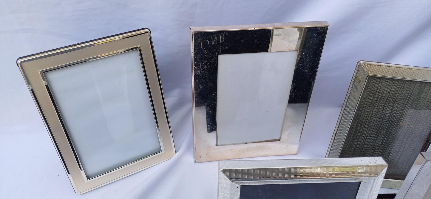 Collection 7 Metal and Silver Pictures Picture Frames Freestanding Framing Glazed Frame Photo Photograph. All Freestanding.