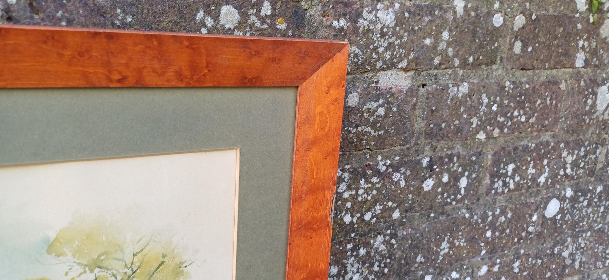 Three Huge Walnut Frames with John Cullingworth Vintage South Africa Watercolour Prints Country Houses including Mounts 67 X 58 cm