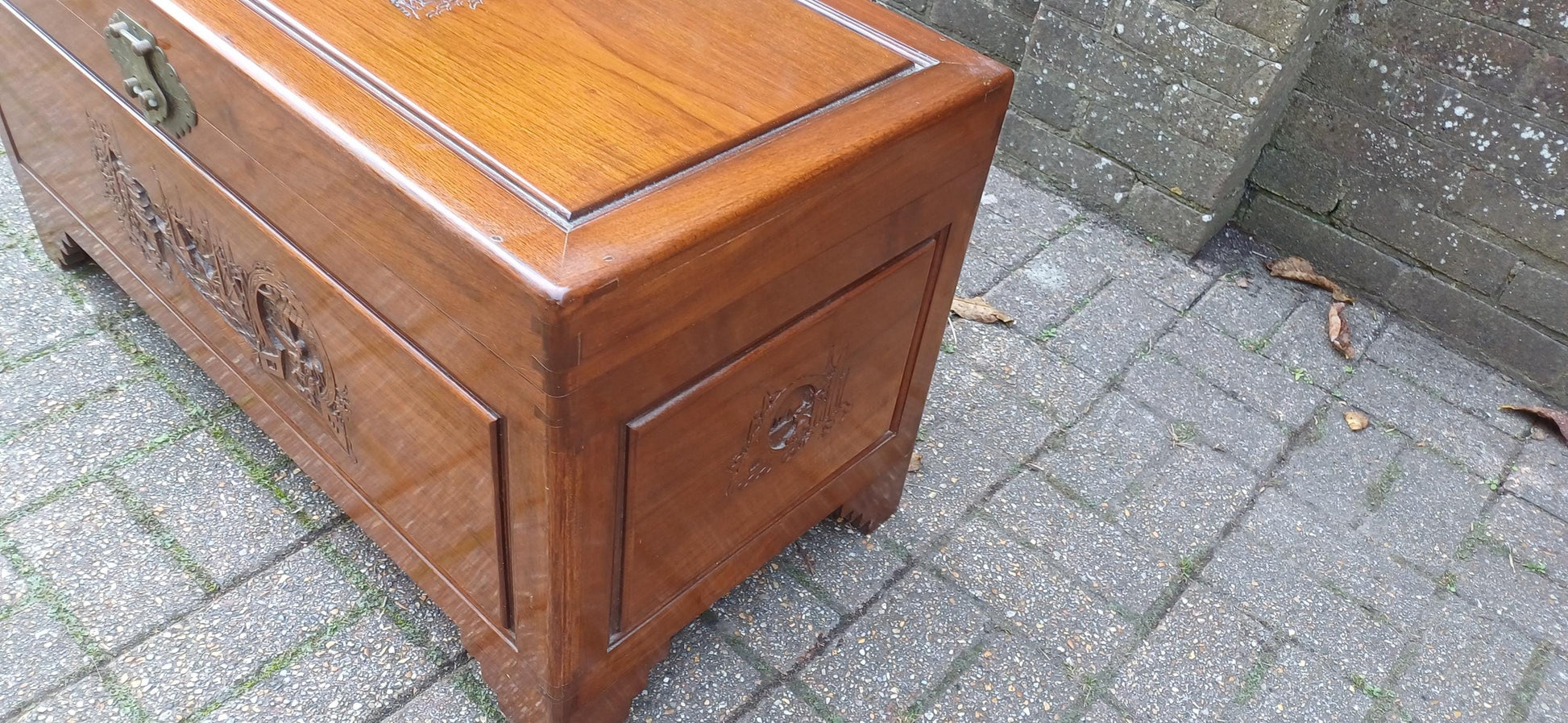 Vintage Carved Camphor Wood Asian Oriental Box / Chest / Trunk/ Coffee Table Near Mint Condition Free Hand Delivery