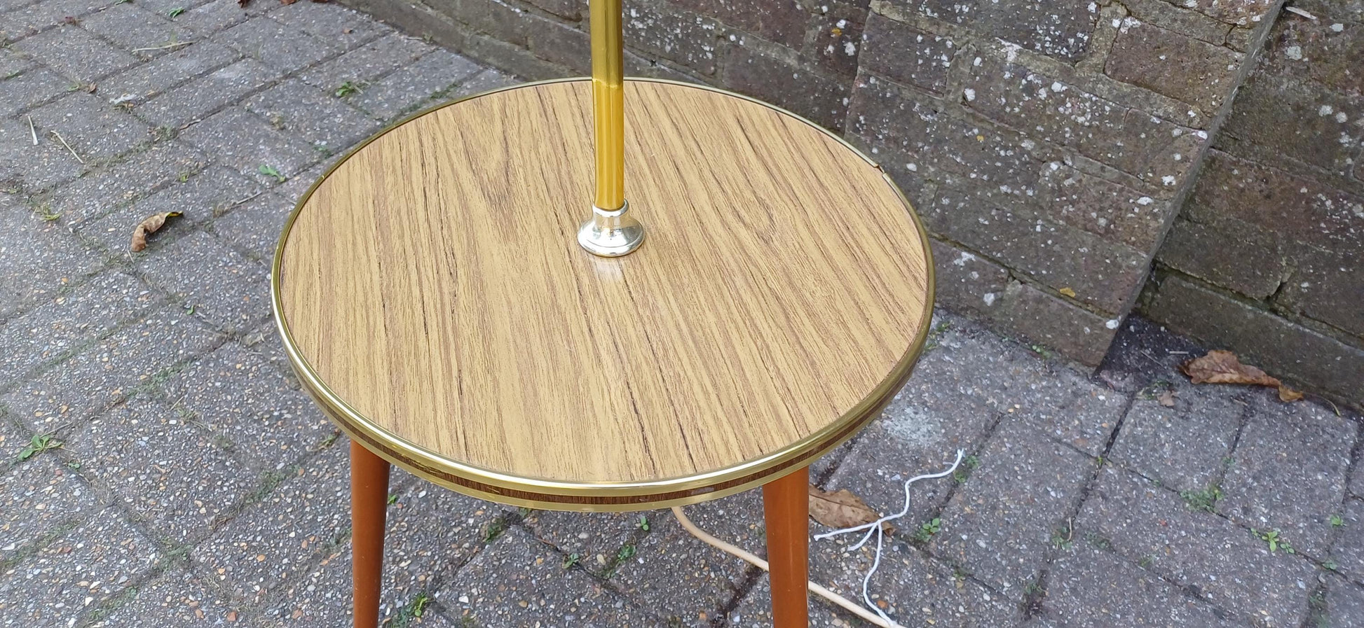 Classic Funky Working Retro Mid Century Standard Lamp Coffee Table Utility Combo with Original Shade. Free Hand Delivery.